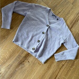 Marshalls Light Purple Button-Front Knit Cardigan